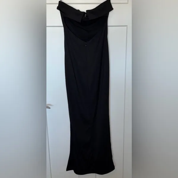 Vici Celeste Ribbed Cut-Out Strapless Midi Dress - Black - Image 3