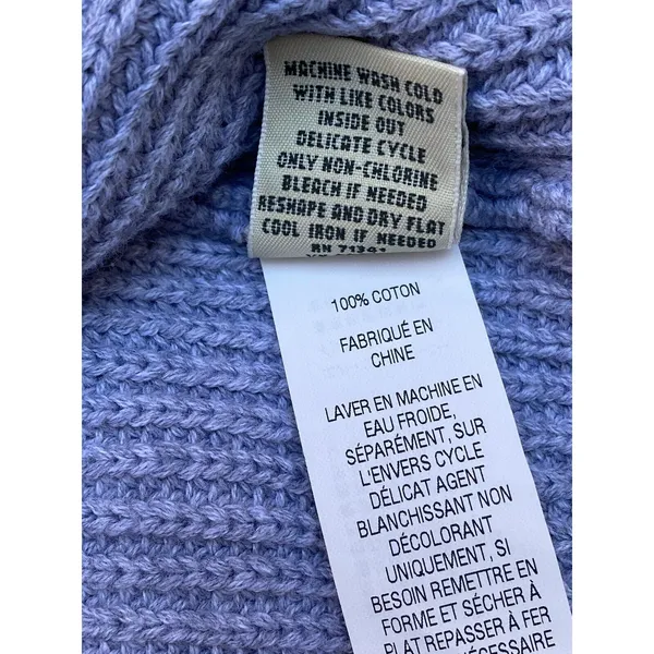 L.L. Bean Grey Cotton Ribbed Knit Pullover Sweater Size XL Fisherman Style - Image 4