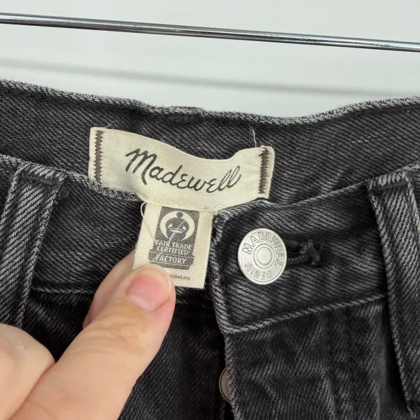 Madewell Balloon Jeans Womens 26 Black Lunar Wash High Rise Barrel Leg - Image 4