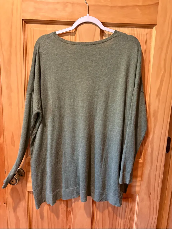 Polo Ralph Lauren Women's Oversized V-Neck Knit Sweater olive green size S - Image 2
