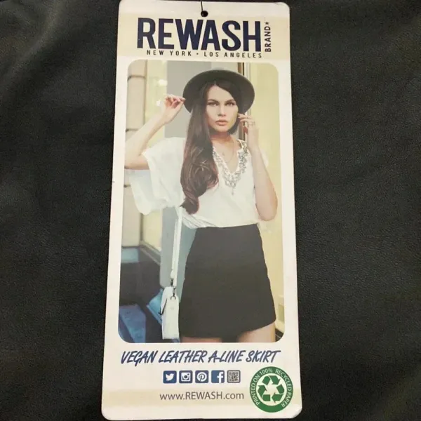 NWT Rewash skirt wet look small black mini skirt‎ asymmetrical whimsigoth - Image 10