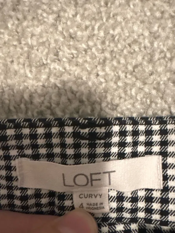 The loft size 4 curvy the perfect straight curvy black white gingham - Image 4
