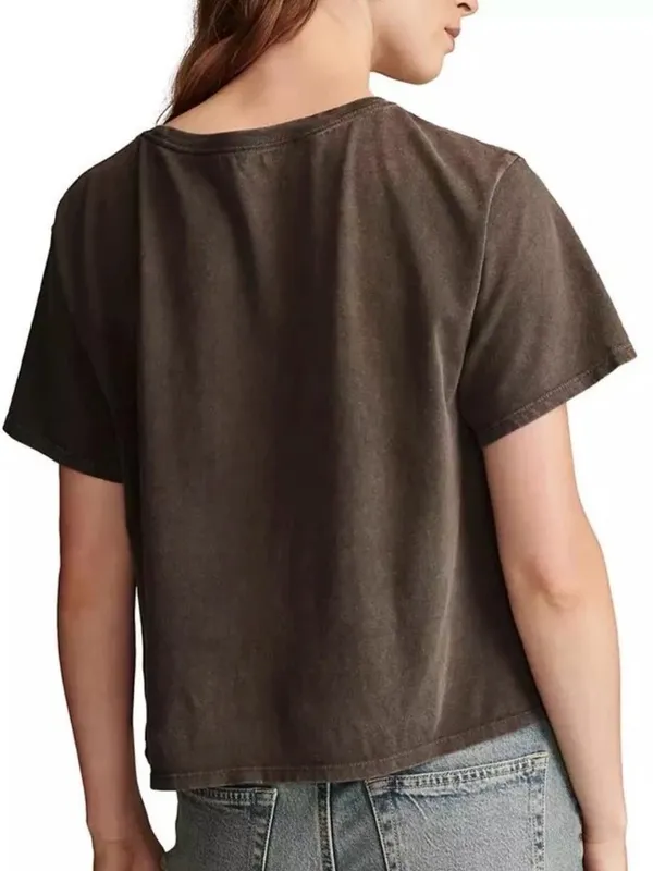 Lucky Trails 'Giddy Up' Graphic Crop Tee - Charcoal - Image 4