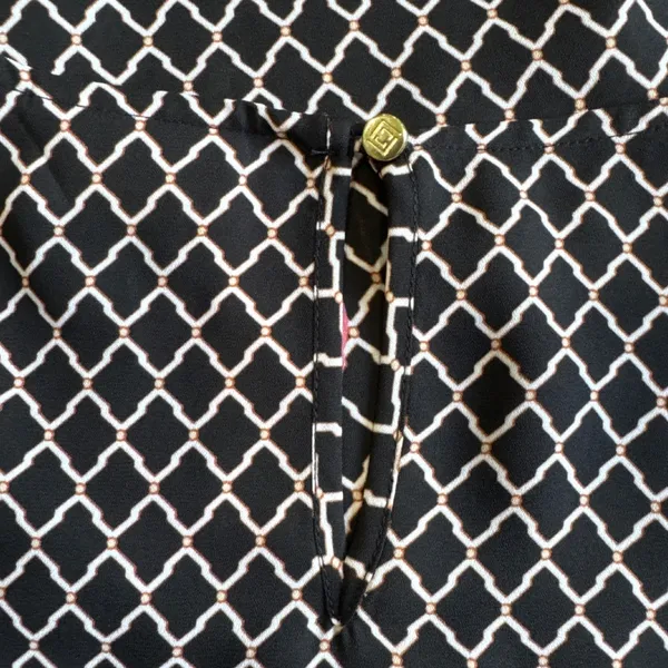 Liz Claiborne Black Diamond Print Floral‎ Sleeveless Top - Size L - Image 7