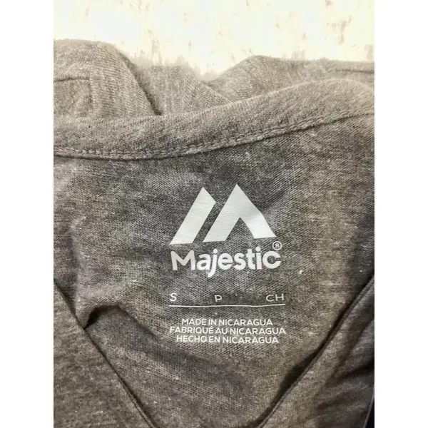 Majestic Atlanta Braves MLB Womens V-Neck Graphic T-Shirt Gray Heather Small NWT - Image 6