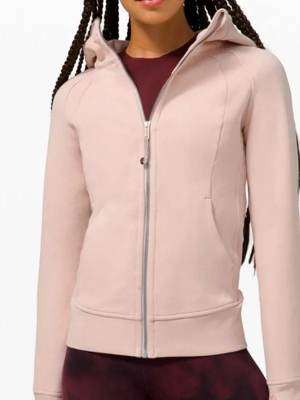 Lululemon Scuba Hoodie fleece zip up jacket feather pink 10 - Image 3
