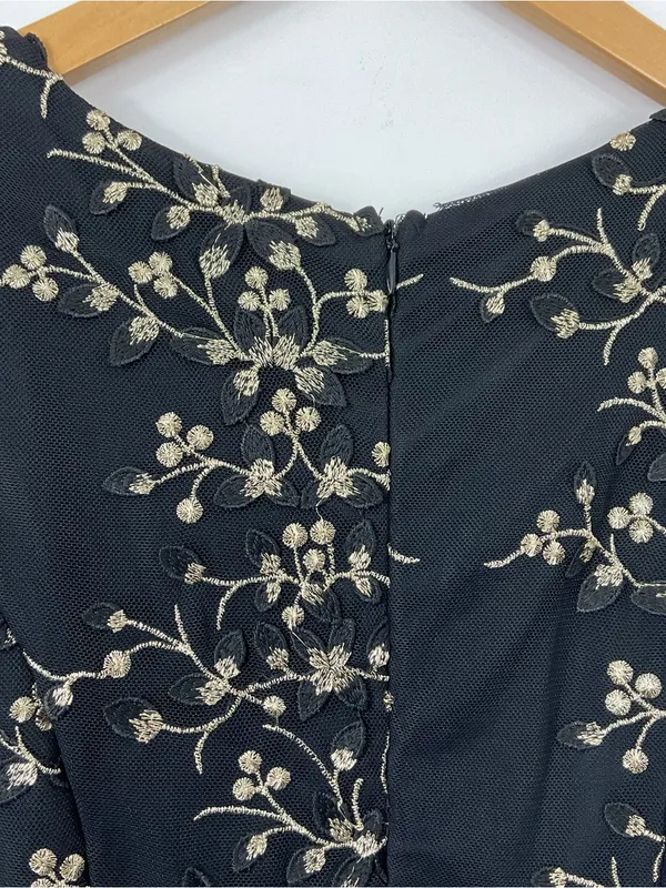 Altar’d State Jane Black & Gold Floral Lace Dress Womens Size Small - Image 4