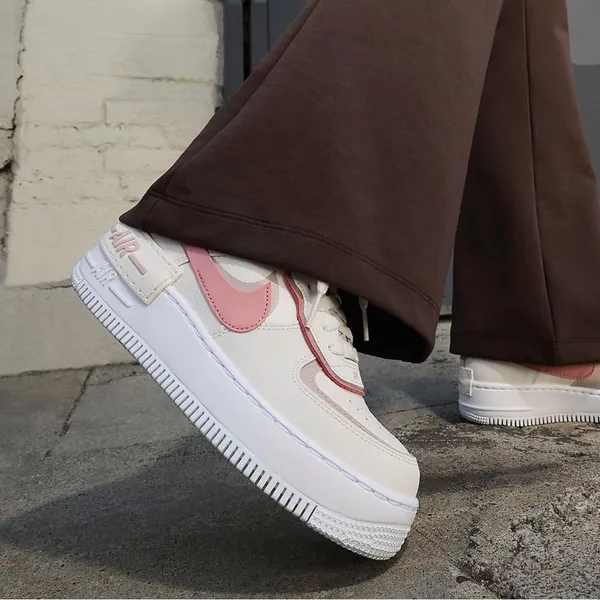 Nike Air Force 1 Shadow Womens Phantom/Pink Oxford/White/Red Stardust Sneakers10 - Image 2