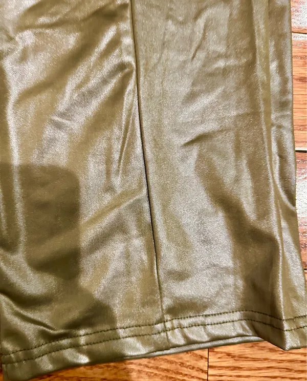BUZZ FASHION Cargo Wide Leg PULL-ON SATIN Effect heigh waisted stretchy pants L - Image 15