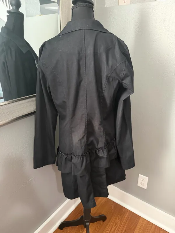 Starling x Anthropologie Victorian Steampunk Dark Romantic Goth Ruffle Jacket XL. - Image 4