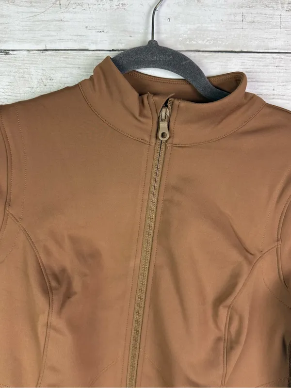 girlfriend collective Tan Zip-Front Long Sleeve Top - Image 3
