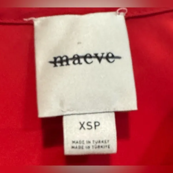 Anthropologie Maeve Cap Sleeve Cowl‎ Neck Slip Red Side Slit Midi Dress XS P - Image 7