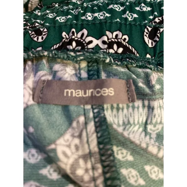 Maurices Pants Womens XL Used Green Black Casual Palazzo - Image 7