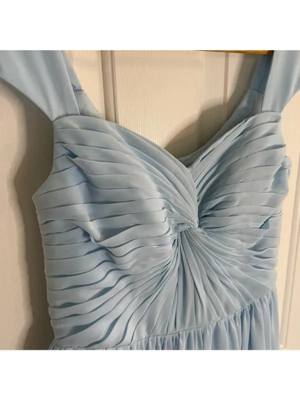 Azazie light Blue pastel full length Formal Dress - no size listed romantic - Image 4