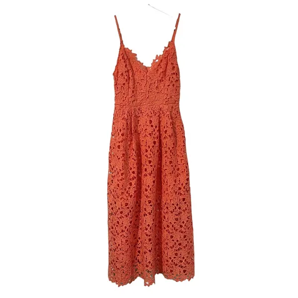ASTR the Label Size S Dress Lace A Line Midi Wedding Guest Coral Lined V-neck‎ - Image 2