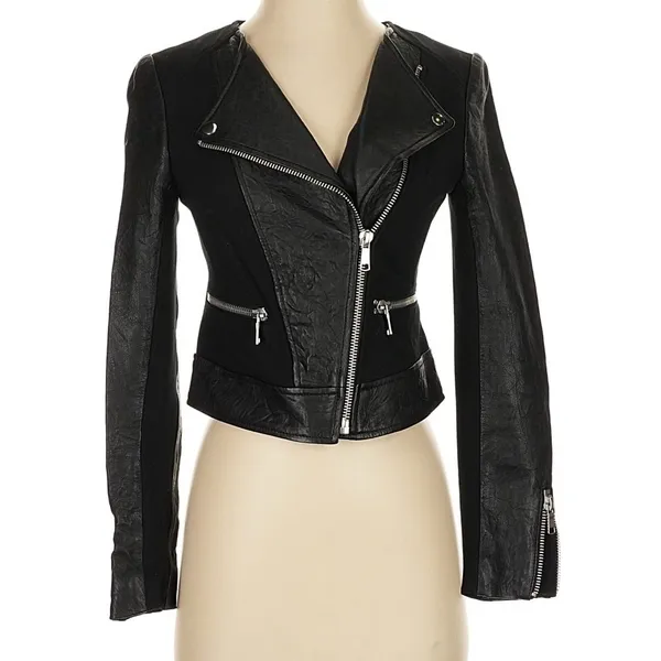 Joie Black Moto Jacket Size Small - Image 2