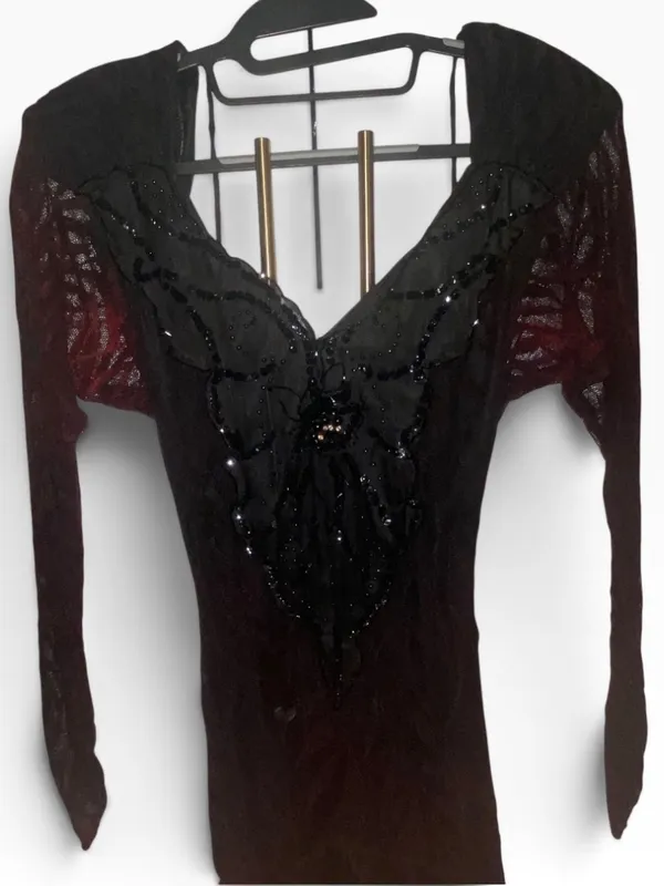 Vintage 80s Climax Lace Overlay long sleeve whimsigoth witchy dark romance Dress - Image 5