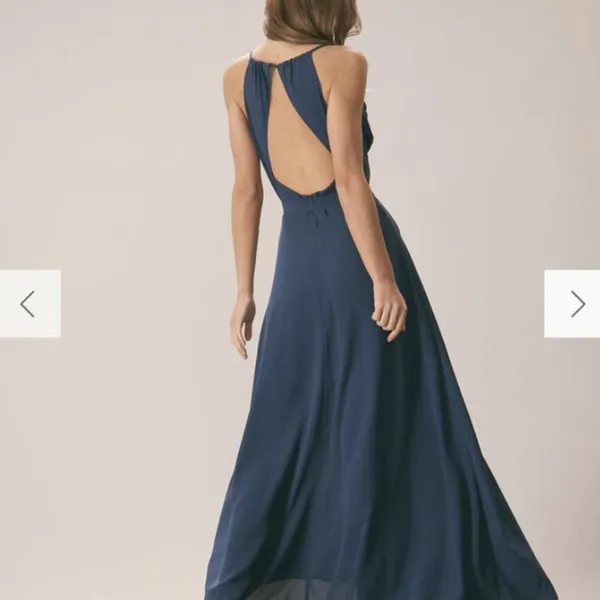 RIHOAS Previous Next The Navy Cowl Neck Cutout Back Maxi Dress 22 - Image 2