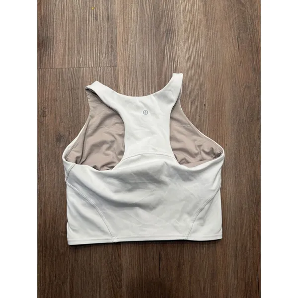 Lululemon Energy‎ High Neck Longline Bra White Size 10 Racerback Sports Bra flaw - Image 2