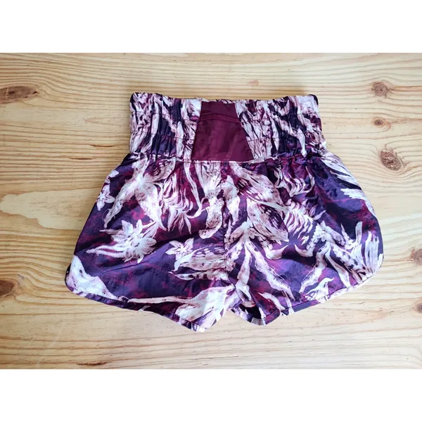 FP Movement Free People Women's Athletic Running Shorts Size S Burgundy Floral - Image 3