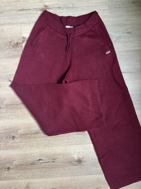 Oner Active Oversized Knit Straight Leg Pants Rosewood - Image 6