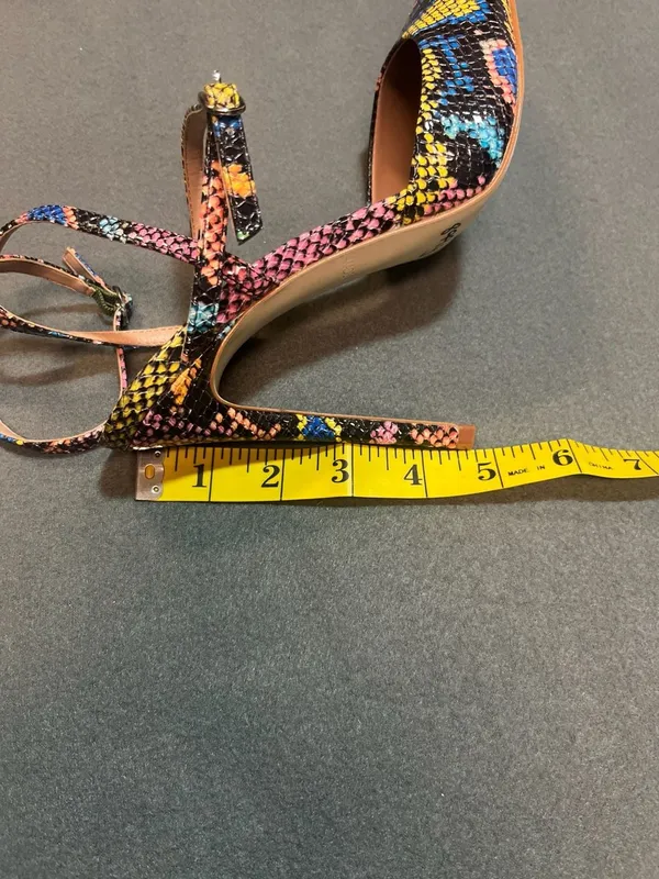 Steve Madden Multi-Color Snakeskin Pointed Toe Ankle Strap Pumps Size 9M - Image 6