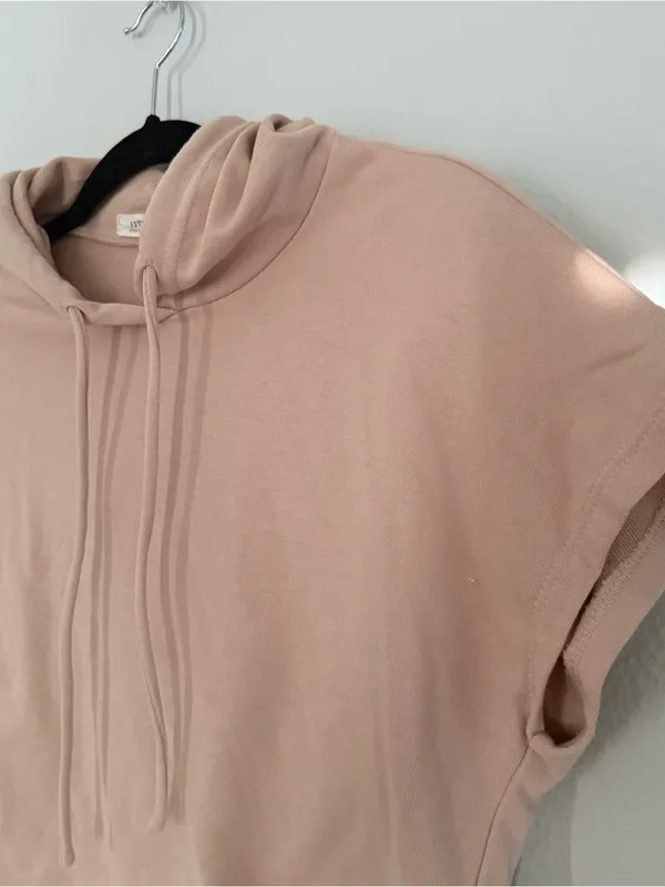 12th Tribe Cropped Boxy Hoodie in Tan - Image 3