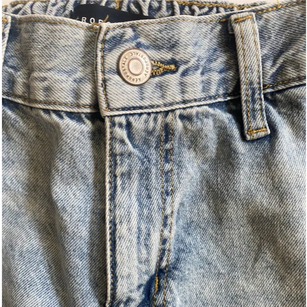 Aeropostale Womens Low Rise Cargo Jeans Light Wash Blue Straight‎ Leg Size S - Image 8