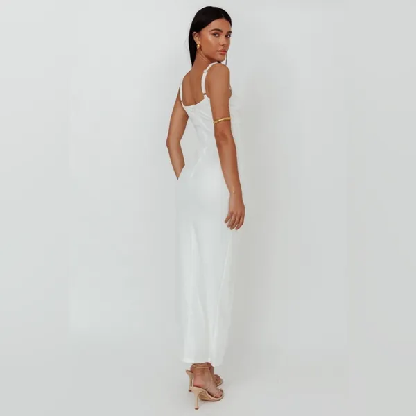 Here Comes The Sun Love To Love Maxi Dress White NEW Medium - Image 2
