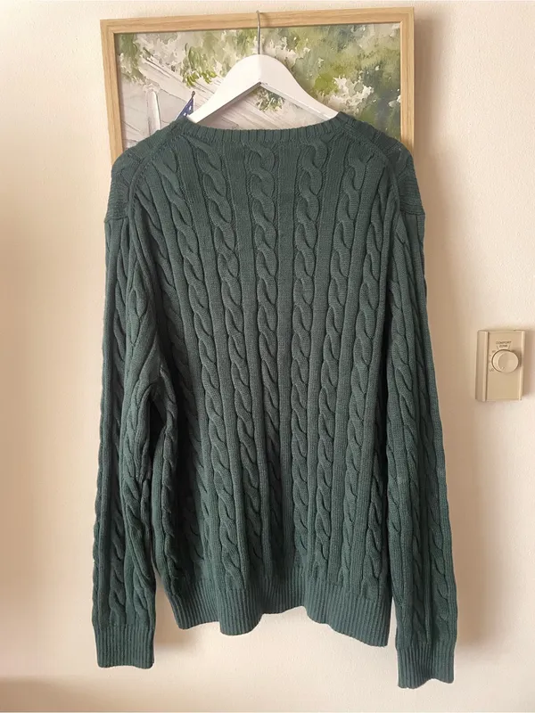 Polo Ralph Lauren Cable Knit Crewneck Sweater Mens XXL Oversized for Women - Image 6