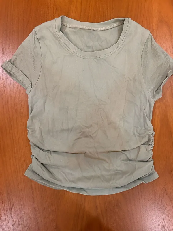 Green athletic Shirt with Rouched Sides - Image 6