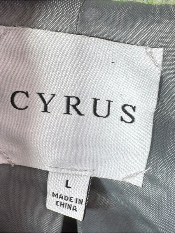 Cyrus Plaid Wool Blend Long Midi Overcoat Coat Grey Green Blue Large Winter - Image 9