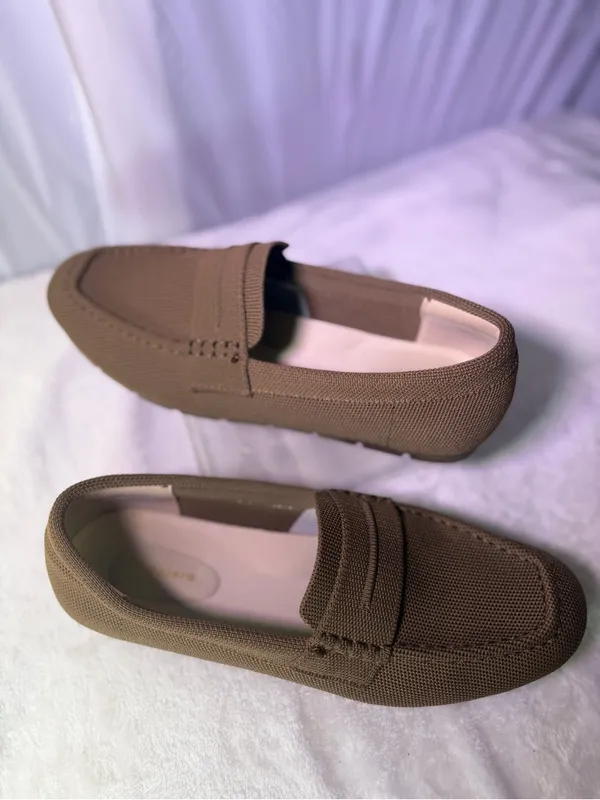 Woven Penny Loafers Mules in Tan for Women - Image 3
