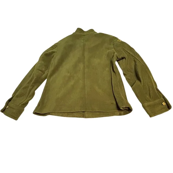 Bob Mackie Wearable Art Olive Embroidered Fleece Jacket Women's Medium Zip - Image 9