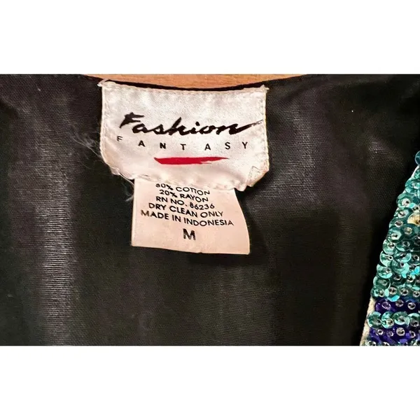 Vintage Rare Fashion Fantasy Sequin Golf Theme Vest Waistcoat Size Medium EC - Image 6