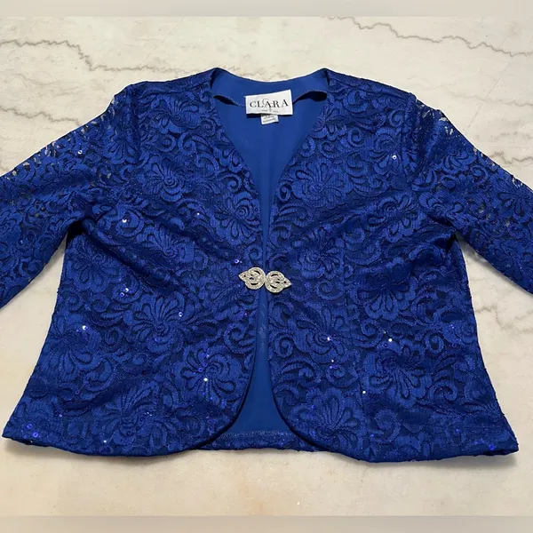 NWOT Cachet Royal Blue Lace Ensemble‎ Size XL - Image 3