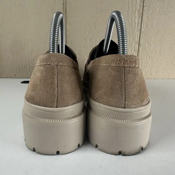 Patina Zoe Loafer Womens 9 Taupe Beige Chunky Suede Lug Sole Platform Penny - Image 6