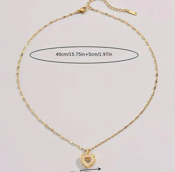 Graduation Gift 🎓 Golden Love Heart Pendant Necklace, Simple Necklace - Image 5