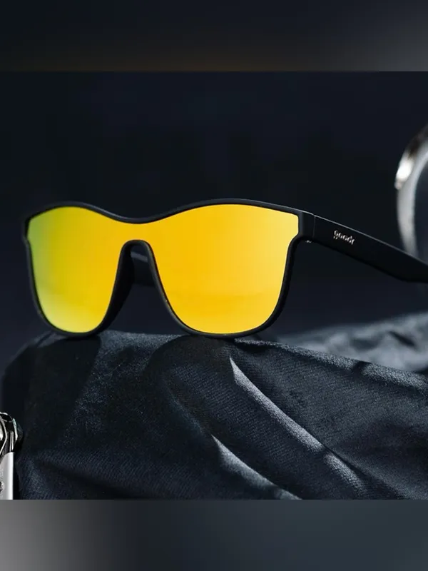 goodr VRG Mirrored Shield Sunglasses Black frame From Zero To Blitzed unisex New - Image 3