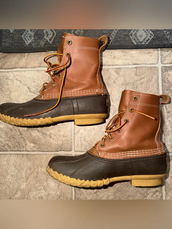 L.L. Bean Two-Tone Brown Leather and Dark Brown Women’s 8”Boots - Image 5
