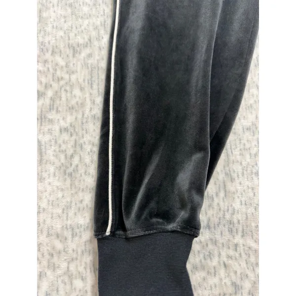 Nike‎ Velour Jogger Pants Small Grey Black Velvet Sweatpants Piping Logo - Image 3