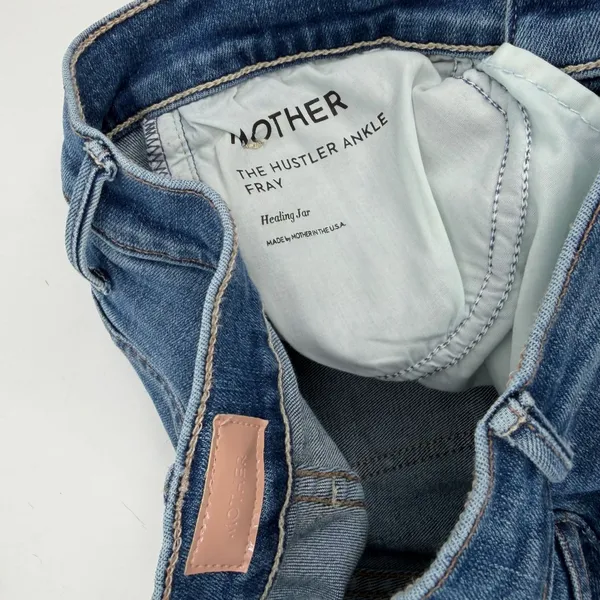 MOTHER Jeans Womens 28 Blue Hustler Ankle Fray Denim Healing Jar 1117-104 - Image 4