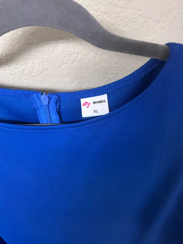 Royal Blue Shift Dress Size XL - Image 3