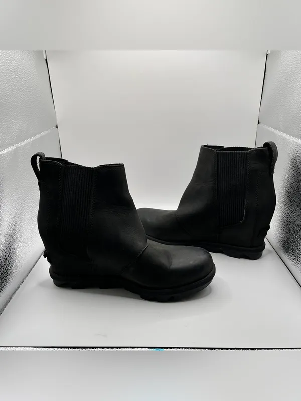Sorel Joan of Arctic Wedge II Chelsea Boots Black Leather NL3320-010 Womens 6.5 - Image 8