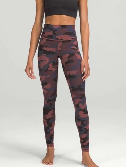 EUC Lululemon Wunder Under High-Rise Camo Smoky Night Sea Size 4 - Image 3