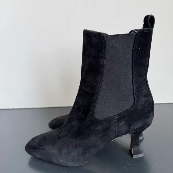 Sam Edelman Women’s Lani Terrazzo Black Suede Square Toe Chelsea Boot Size 7 - Image 5