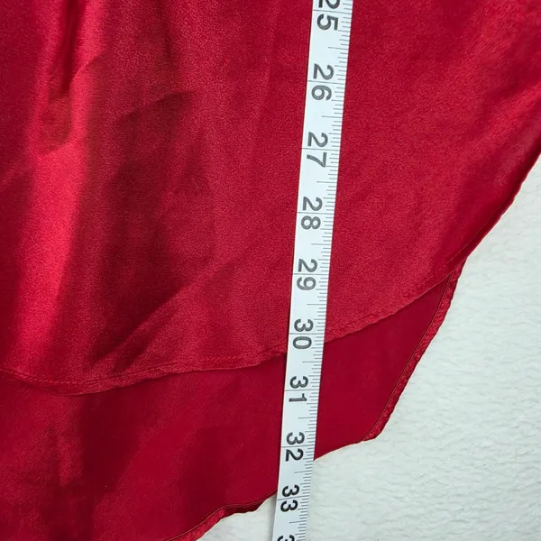 Victoria's Secret Gold Label Vintage Red Satin Lace Trim Chemise Slip Dress S - Image 8