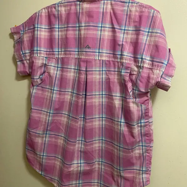 Ridgecut Womens Button Down Plaid Shirt S Small Pink Blue Bust 40” Runs Big L - Image 5