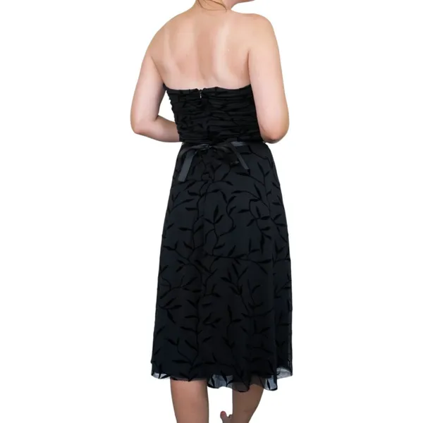 Vintage 90s Luly K Black Floral Midi Dress - Image 3