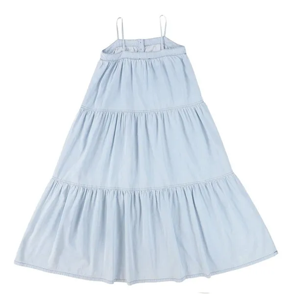 Bamboo DENIM BUTTON TIERED JUMPER Dress - Image 2